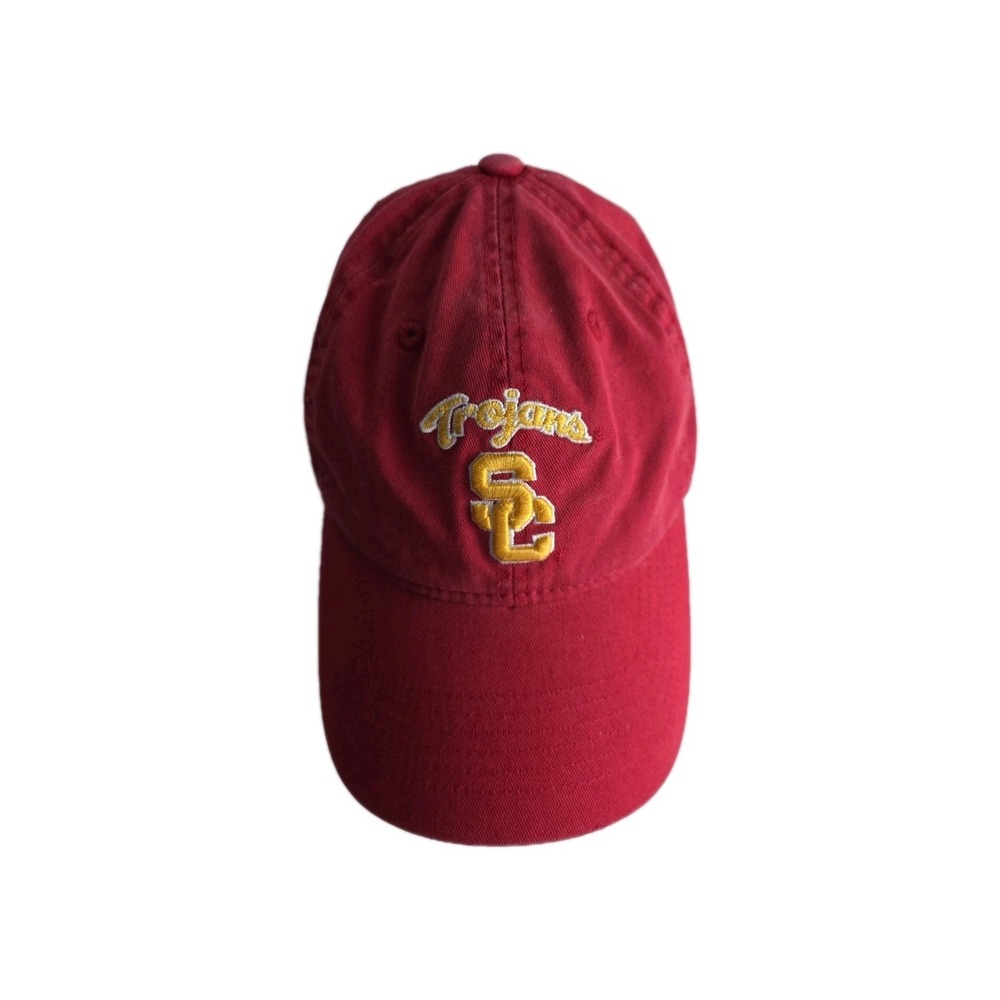 Vintage USC Trojans Hat Adjustable Teamโ Trojans Headgear 90's Red Embroidered